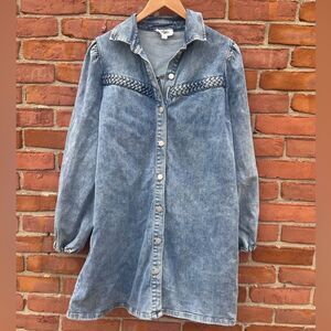 Able Jean Braided Tunic Button Dress